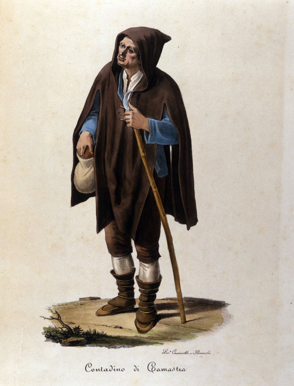 Chłop z regionu Camastra na Sycylii. autorstwa Unknown artist
