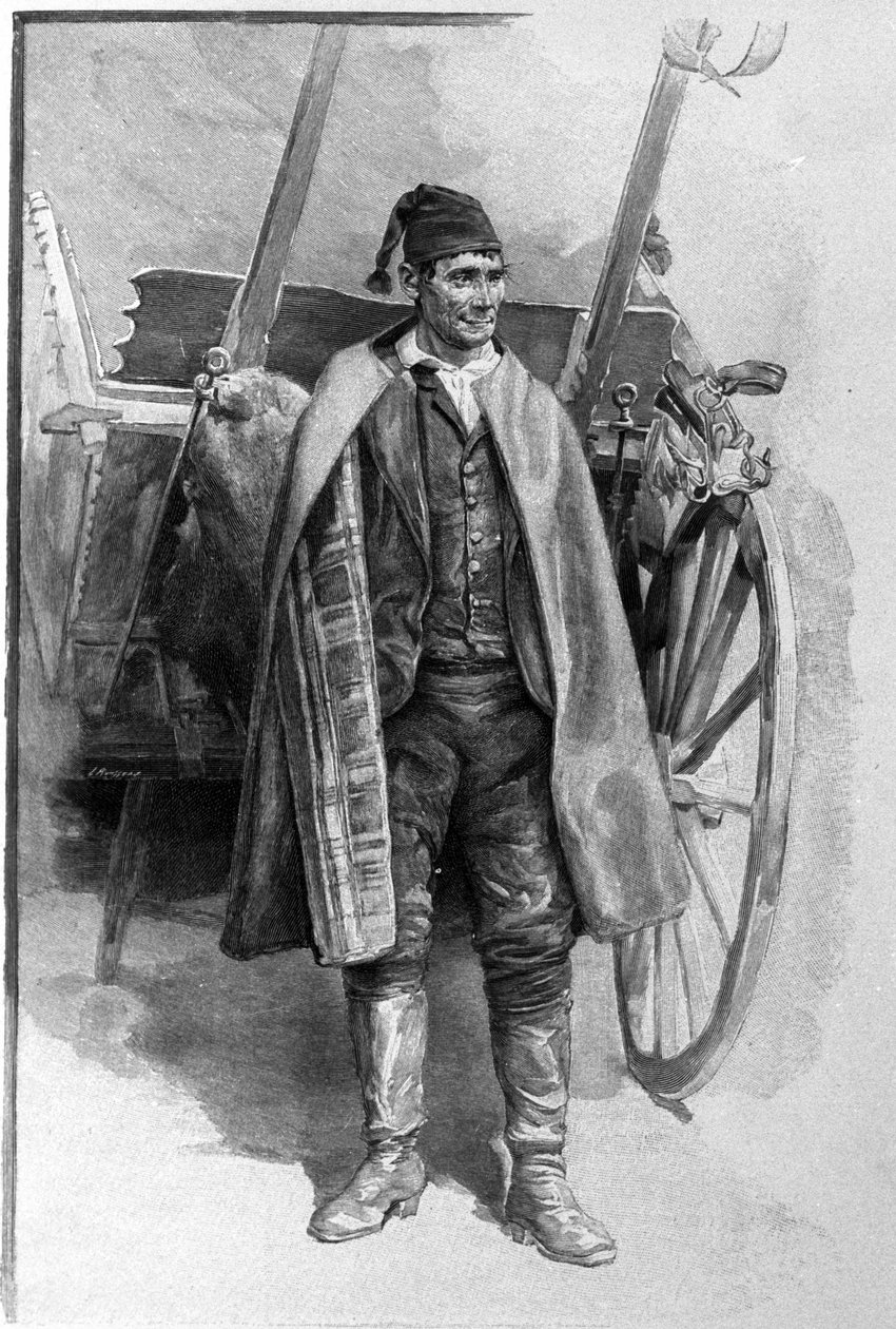 Chłop z okolic miasta Carini na Sycylii Rycina z XIX wieku autorstwa Unknown artist