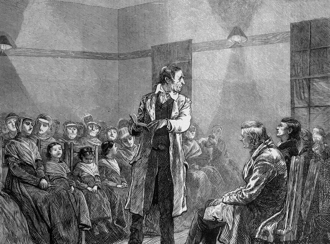 Shaker lub Quaker w Stanach Zjednoczonych czytający tekst autorstwa Unknown artist