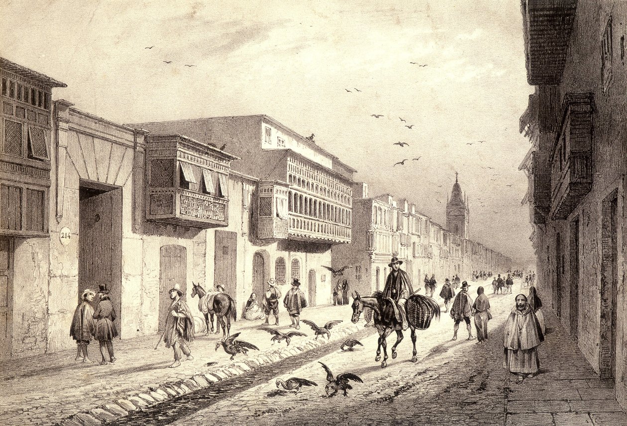 Ulica w Valladolid w Limie w Peru. autorstwa Unknown artist