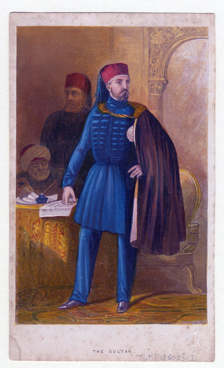 Abdulmecid Ier (Abdul Medjid, Abdul-Medjid) - Sułtan Abduelmecid I (1823-1861) - Anonimowy - 1850 - Litografia kolorowa - Kolekcja prywatna autorstwa Unknown artist