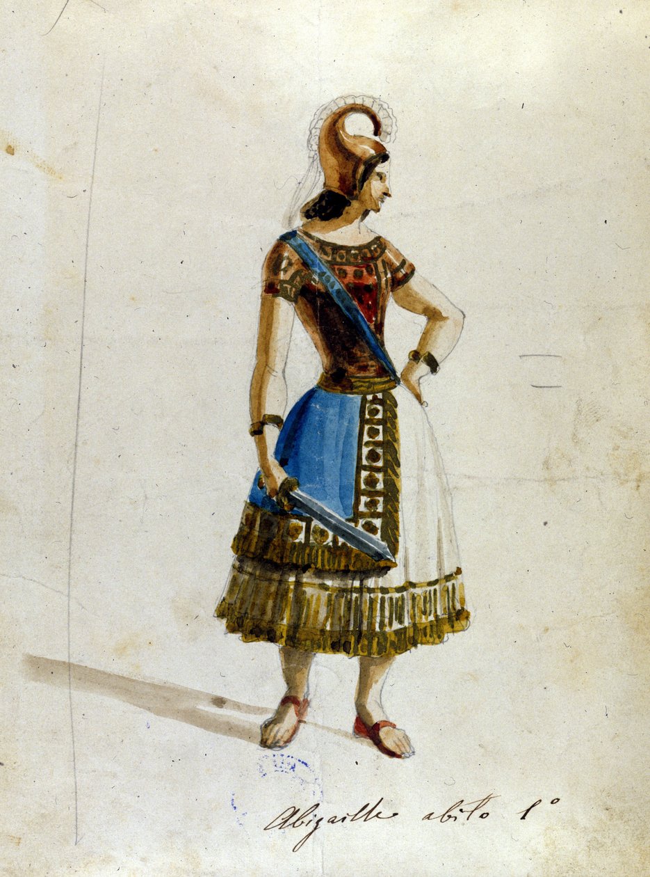 Kostium Abigaille w operze Giuseppe Verdiego (1813-1901), „”Nabucco”””po raz pierwszy nazwany „”Nabucodonosor””Muzeum Scala autorstwa Unknown artist