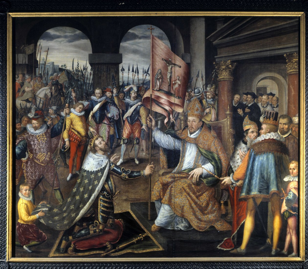Wyrzeczenie Henryka IV (1553 - 1610) w 1572 r. - anonimowy obraz z XVI w., Katedra w Tournai autorstwa Unknown artist