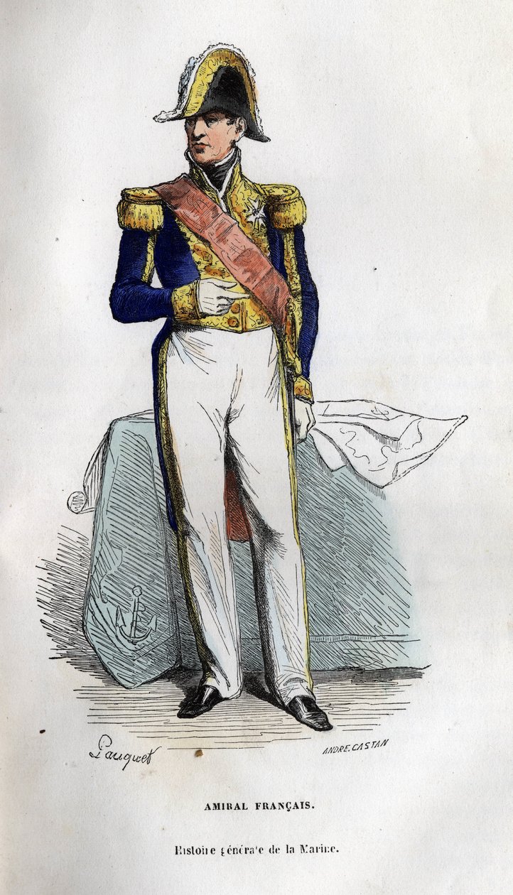 Admirał francuski w „Ogólnej historii marynarki wojennej” pod kierownictwem pana Van Tenac autorstwa Unknown artist