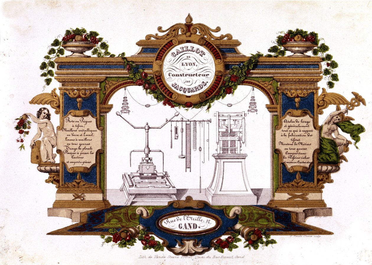 Reklama budowniczego krosna żakardowego „Caillot de Lyon”. 1840. autorstwa Unknown artist