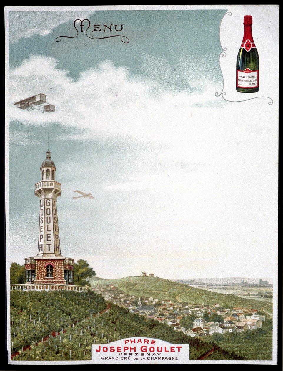 Reklama marki „Joseph Goulet – Verzenay – Grand cu de la Champagne”. autorstwa Unknown artist