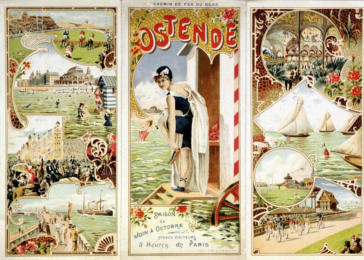 Reklama kolei Północy: Ostenda, 5 godzin Paryża, sd. koniec XIX wieku autorstwa Unknown artist