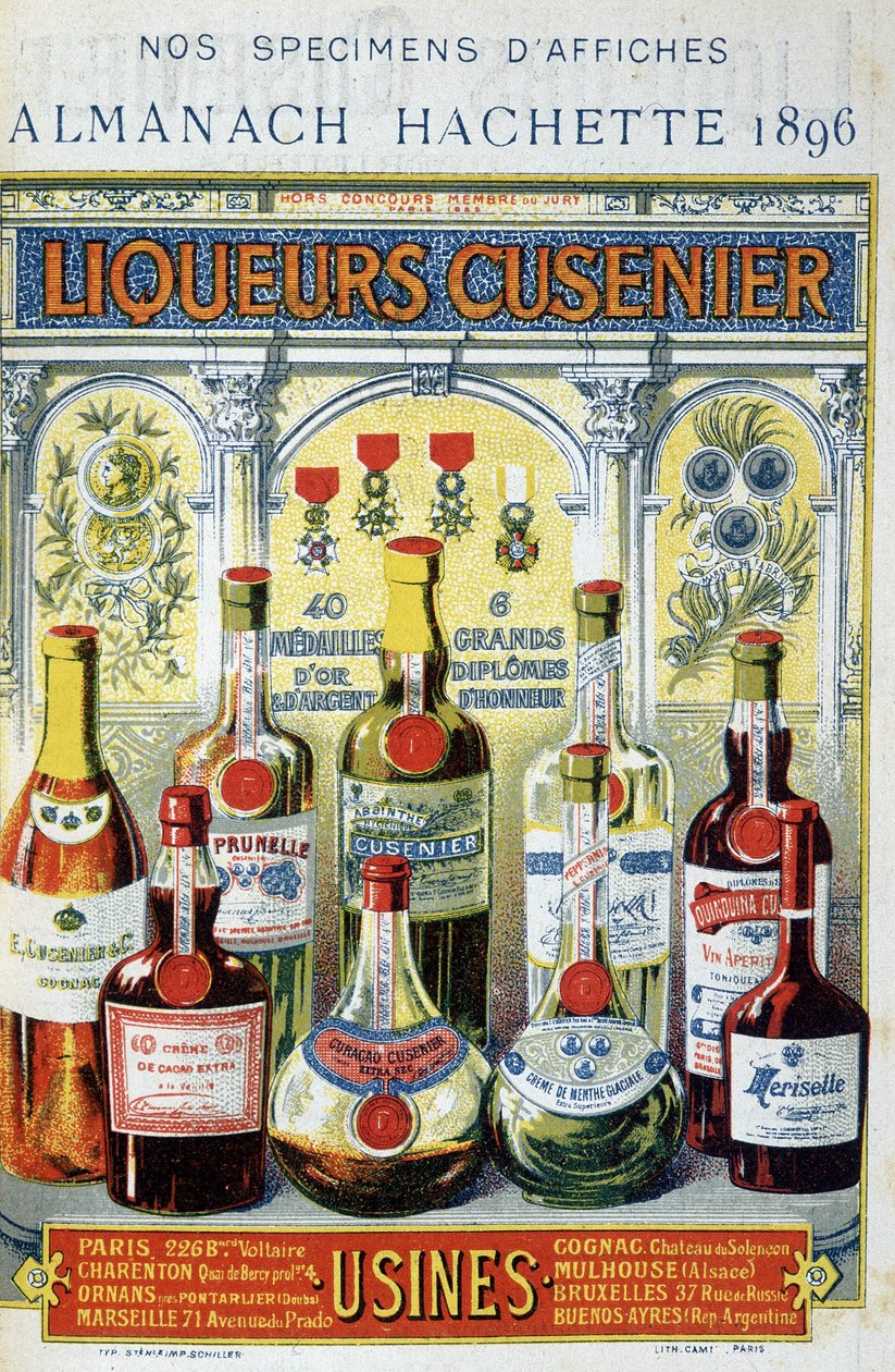 Plakat reklamowy likierów Cusenier autorstwa Unknown artist
