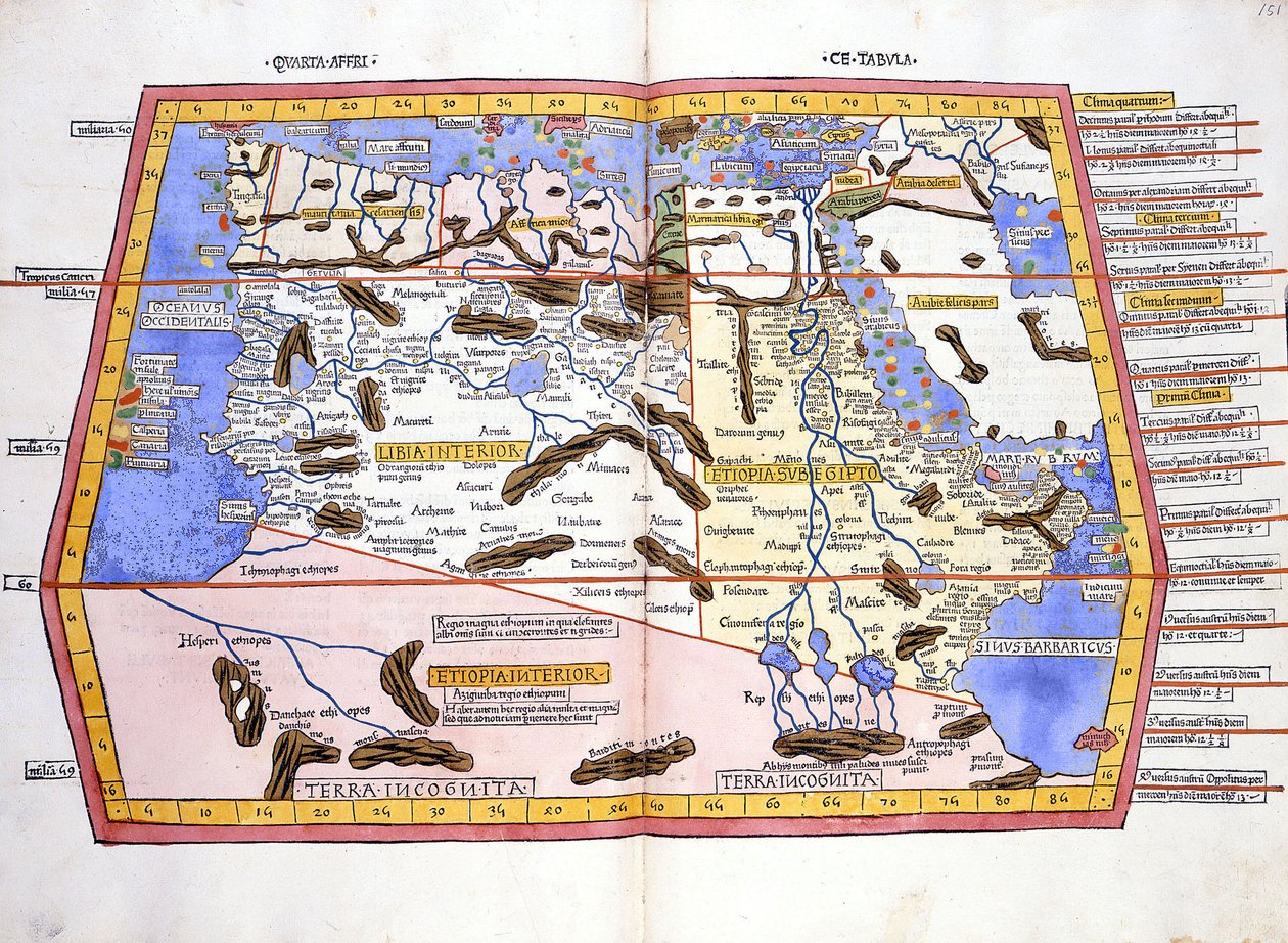 Afryka - w „Atlante Tolomeo” Ptolemeusza autorstwa Unknown artist