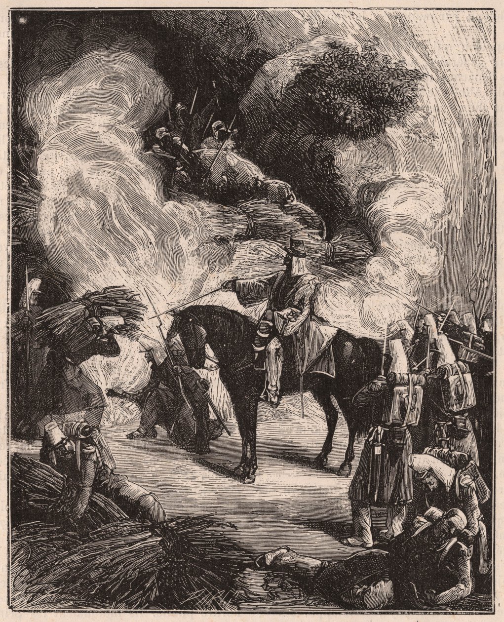 Oddziały afrykańskie duszące Algierczyków w jaskini podczas podboju terytorium Regencji Algier w latach 1844-45 autorstwa Unknown