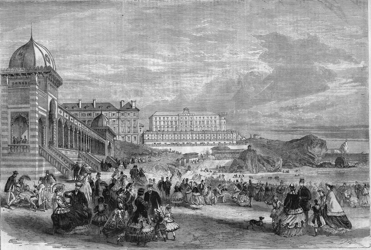 Popołudnie w kąpieliskach morskich Biarritz w 1867 roku. autorstwa Unknown artist