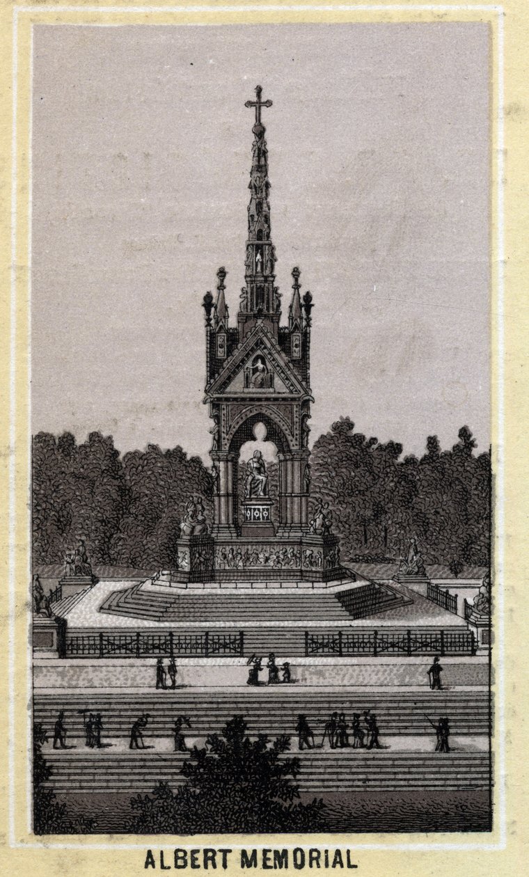 Albert Memorial, Londyn, Anglia. Chromolitografia z końca XIX wieku. autorstwa Unknown artist
