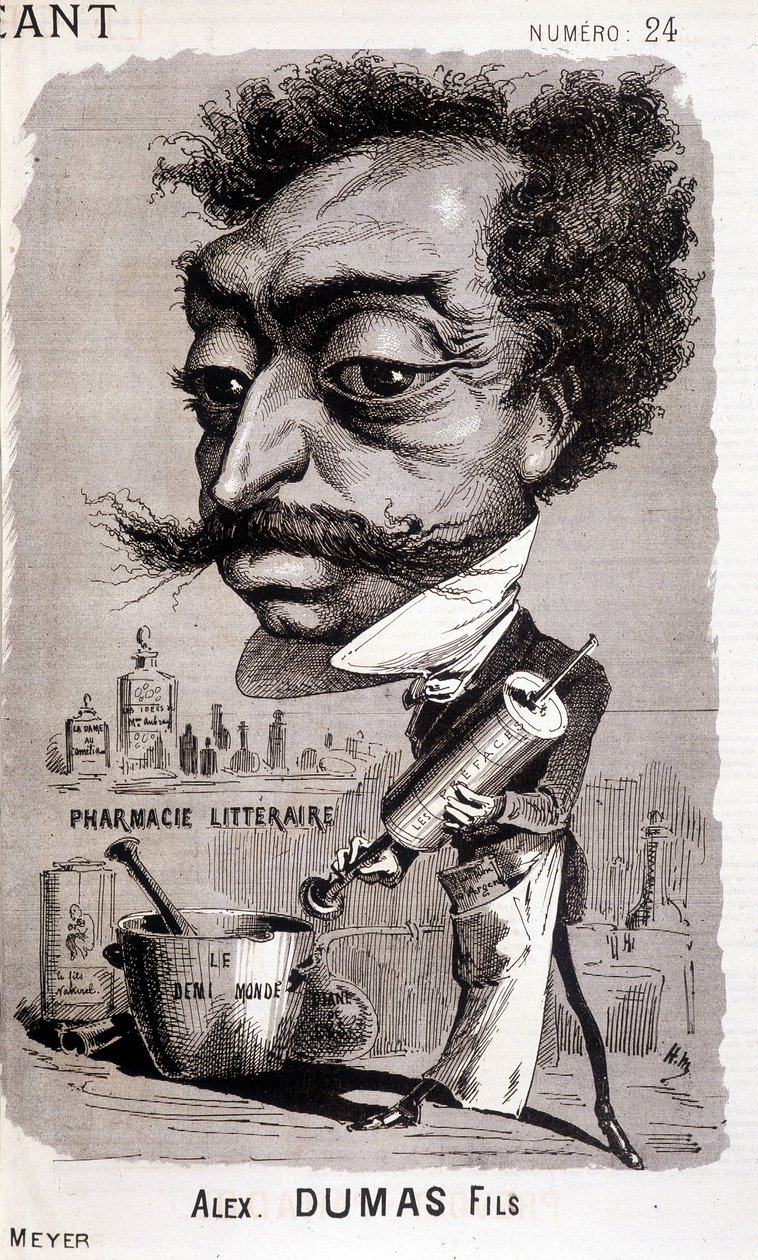 Alexandre Dumas Fils i jego „”apteka literacka”” – w „”Le Géant”” z dnia 08.02.1868 r. autorstwa Unknown artist