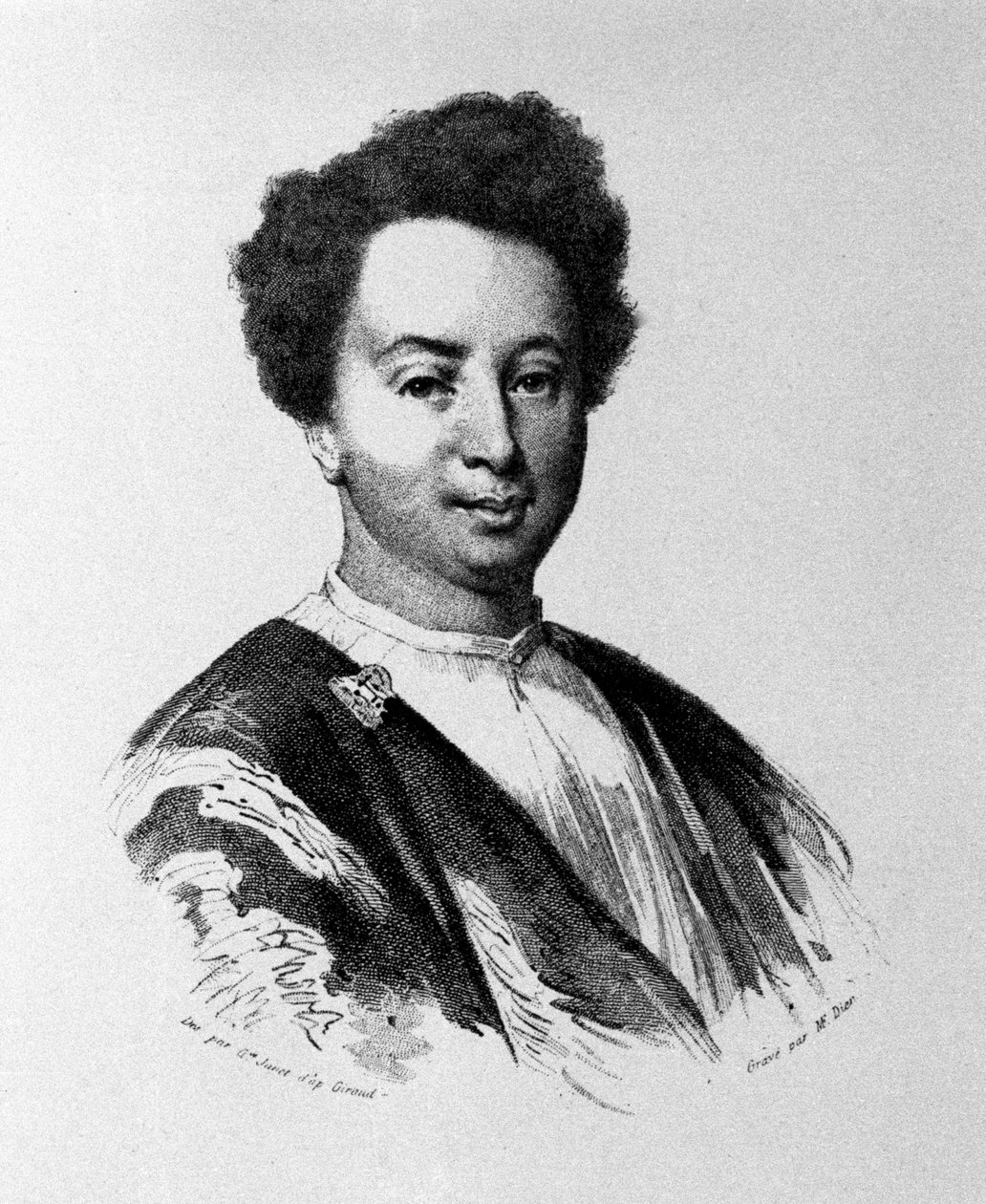 Alexandre Dumas w wieku 35 lat, rycina z XIX wieku autorstwa Unknown artist