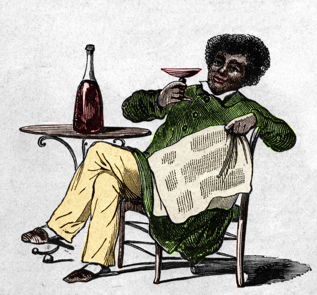 Ojciec Alexandre Dumas (1802-1870), francuski pisarz pijący wino. autorstwa Unknown artist