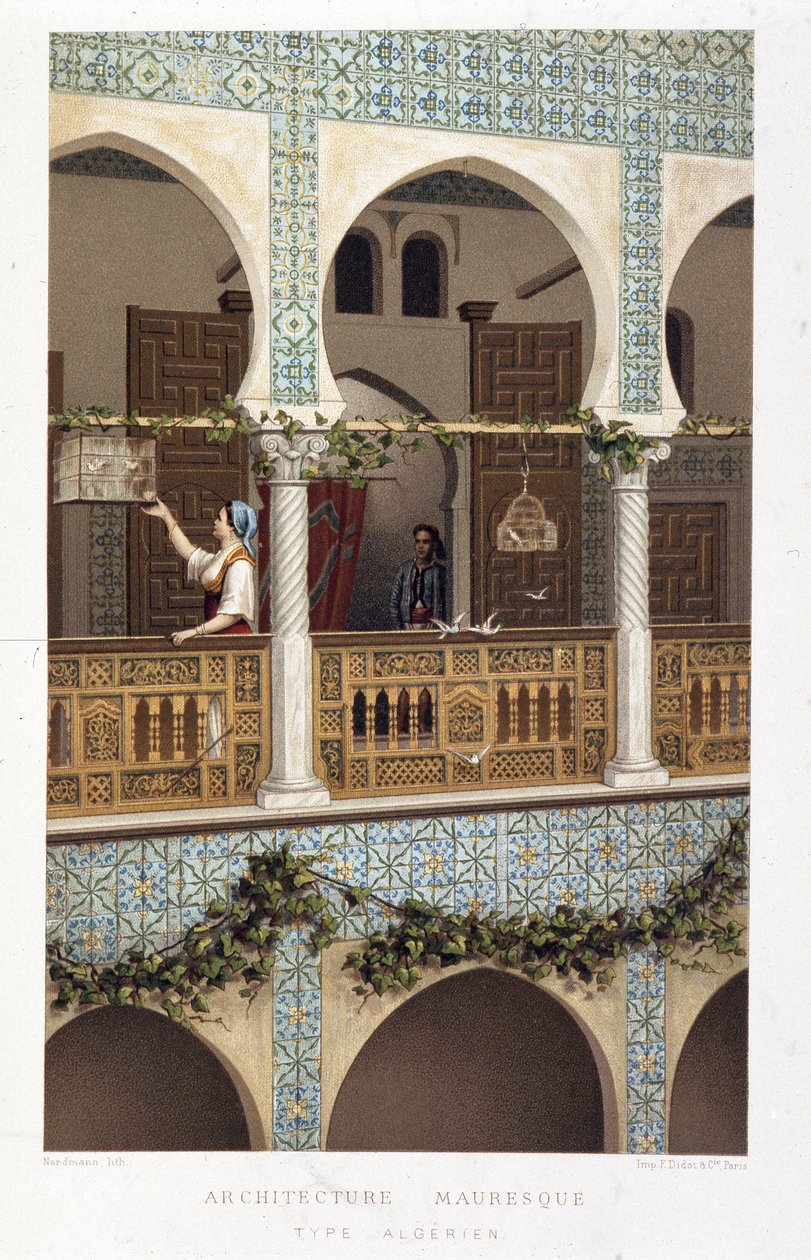 Algierska architektura mauretańska – w „Algerie: Historia, podbój i kolonizacja” autorstwa Firmina Didota autorstwa Unknown artist