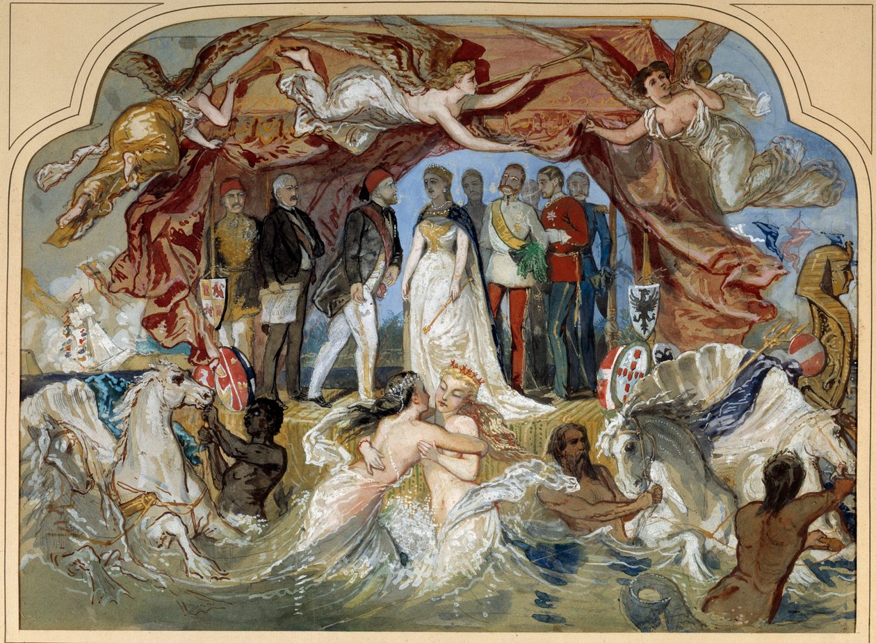 Alegoria na inaugurację Kanału Sueskiego Impress Eugenie (1826-1920) w Port Saidzie (Port-Said) 17 listopada autorstwa Unknown artist