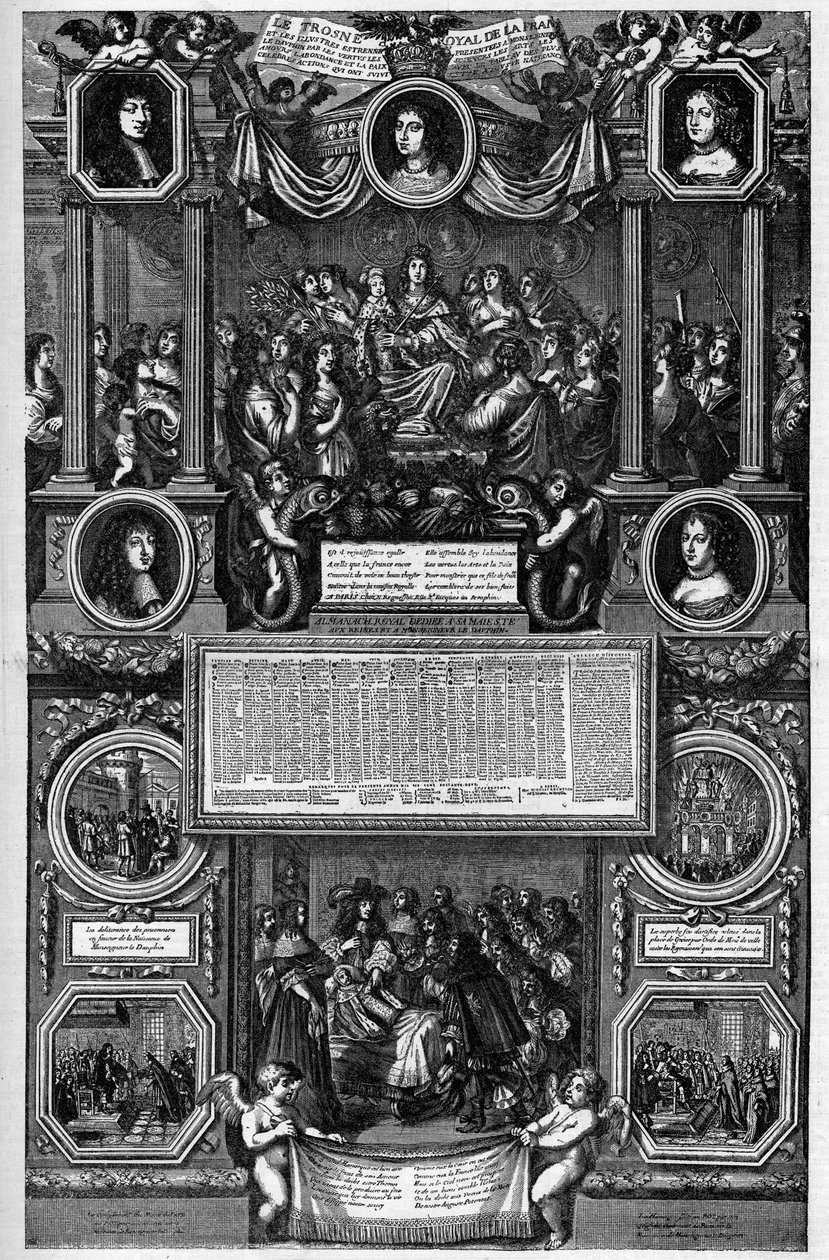 Almanach na rok 1682 przedstawiający narodziny delfina (Louis de France znanego jako Wielki Delfin autorstwa Unknown artist