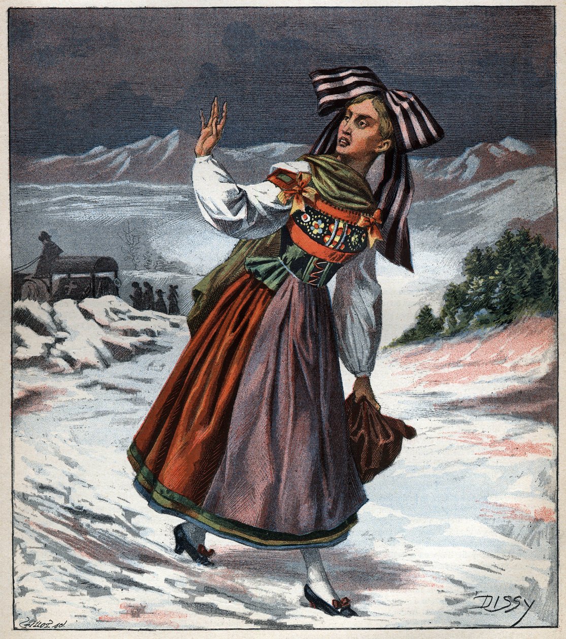 Kobieta alzacka w stroju regionalnym z 1892 roku. autorstwa Unknown artist