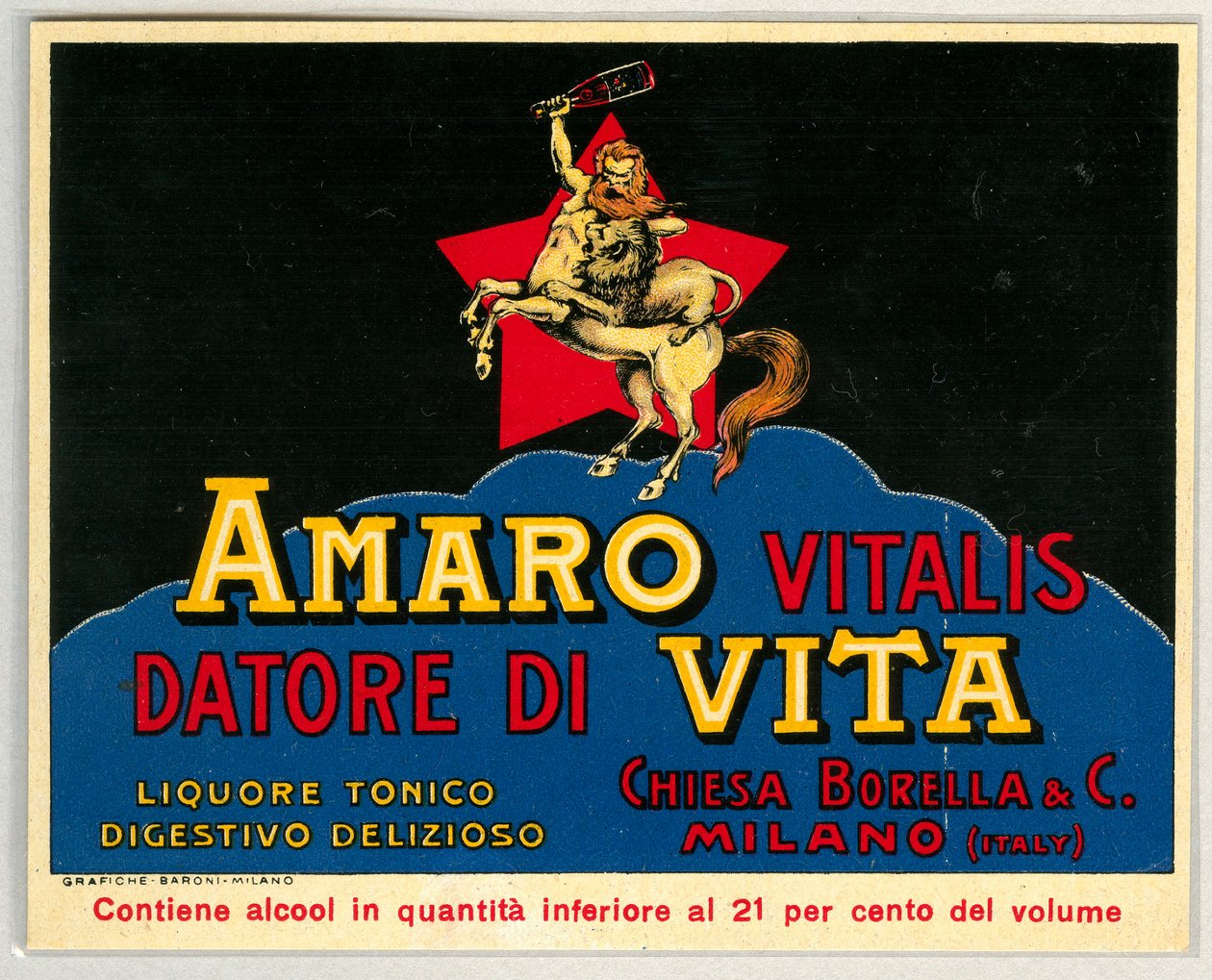Reklama alkoholu Amaro vitalis (Chromolitografia, koniec XIX wieku) autorstwa Unknown artist