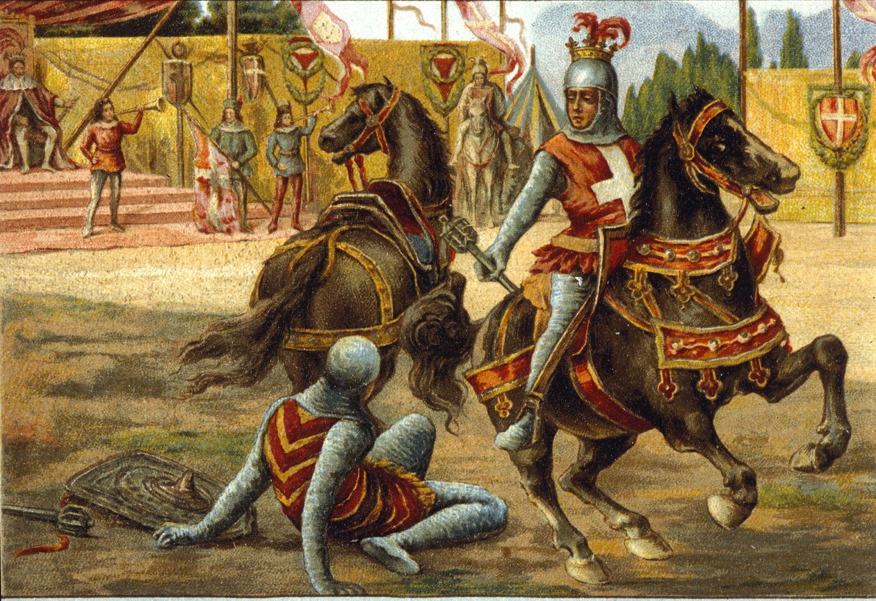 Amedee VII Savoy (1360-1391) powiedział Czerwonego Hrabiego podczas turnieju. Amedeo VIII Sabaudii (tzw. Rosso). autorstwa Unknown artist