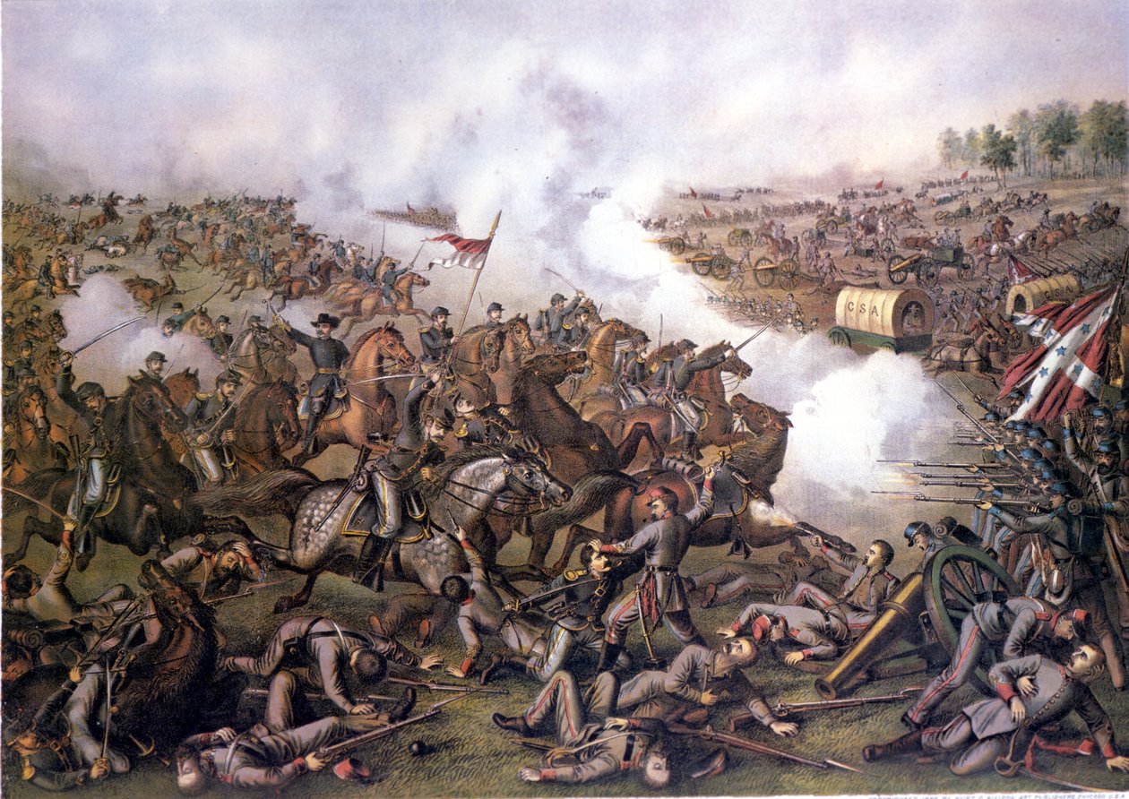 Wojna secesyjna (1861 - 1865): Bitwa pod pięcioma widelcami (Wirginia) 1 kwietnia autorstwa Unknown artist