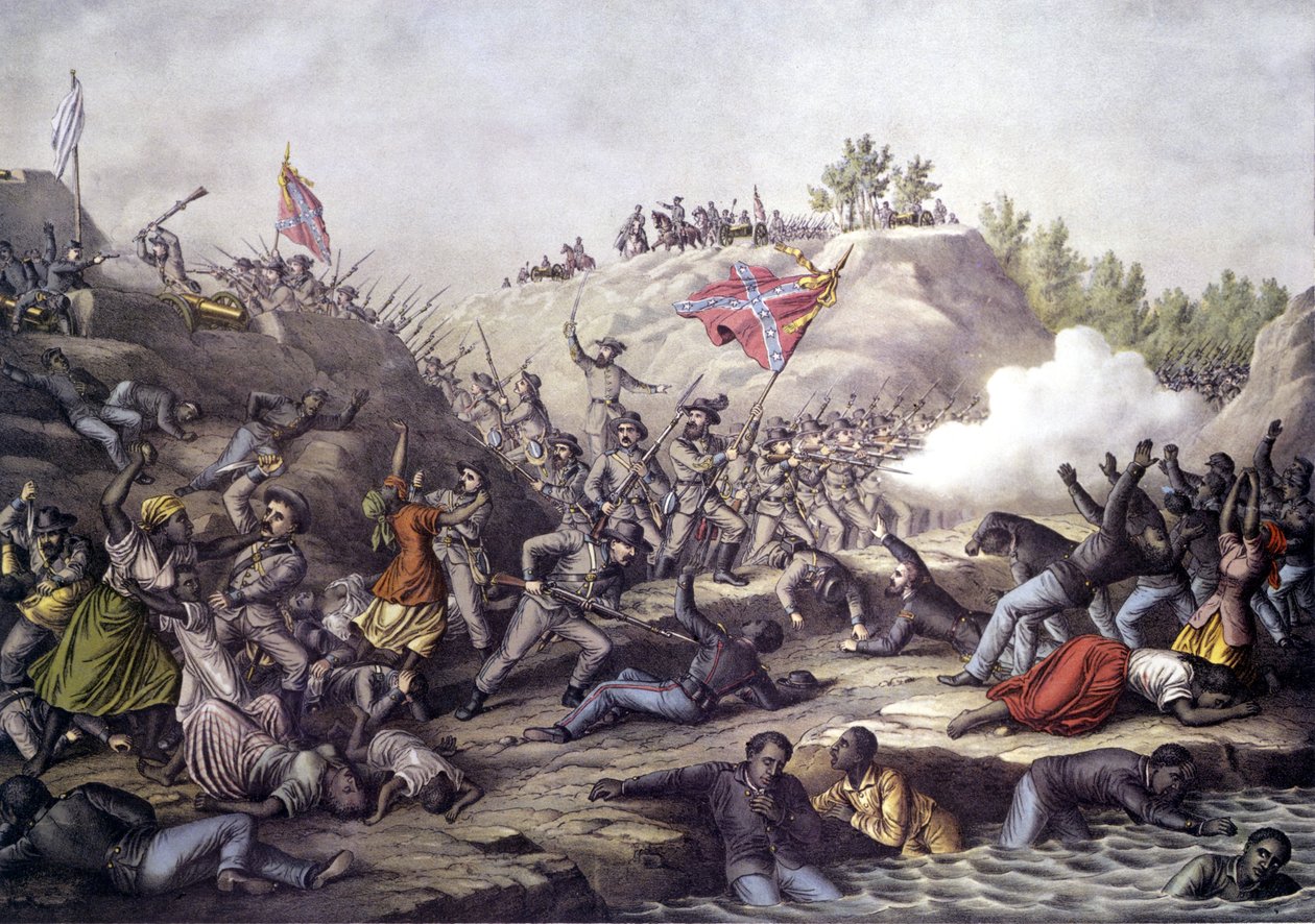 Wojna secesyjna (1861 - 1865): Bitwa pod Fort Pillow, Tennessee, 12 kwietnia autorstwa Unknown artist