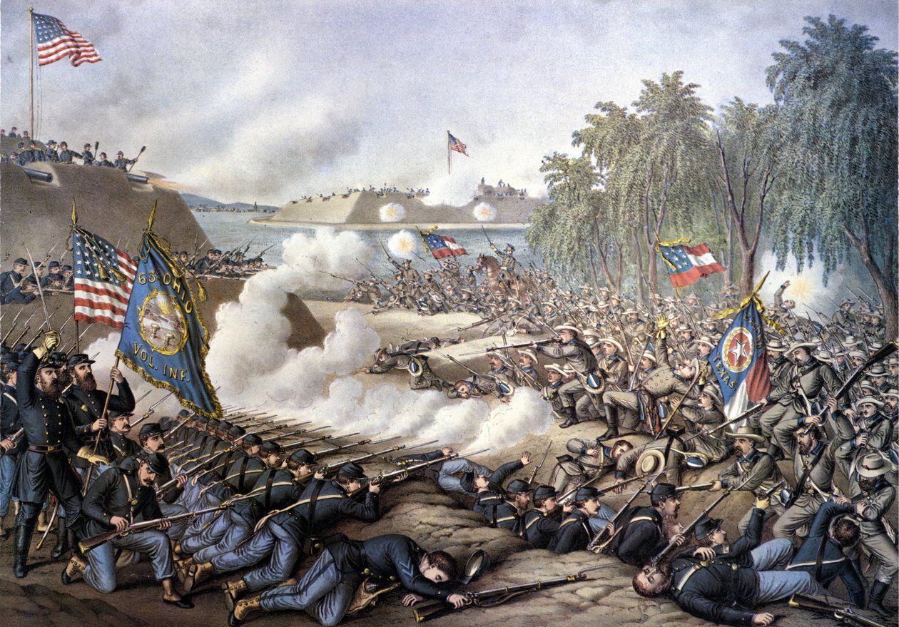 Wojna secesyjna (1861 - 1865): Pierwsza bitwa o Korynt (Mississippi) 29 kwietnia – 10 czerwca autorstwa Unknown artist