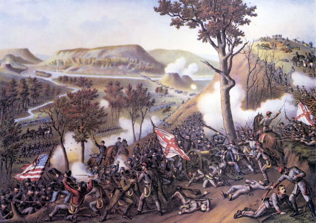 Wojna secesyjna (1861 - 1865): Oblężenie Missionary Ridge, 25 listopada autorstwa Unknown artist