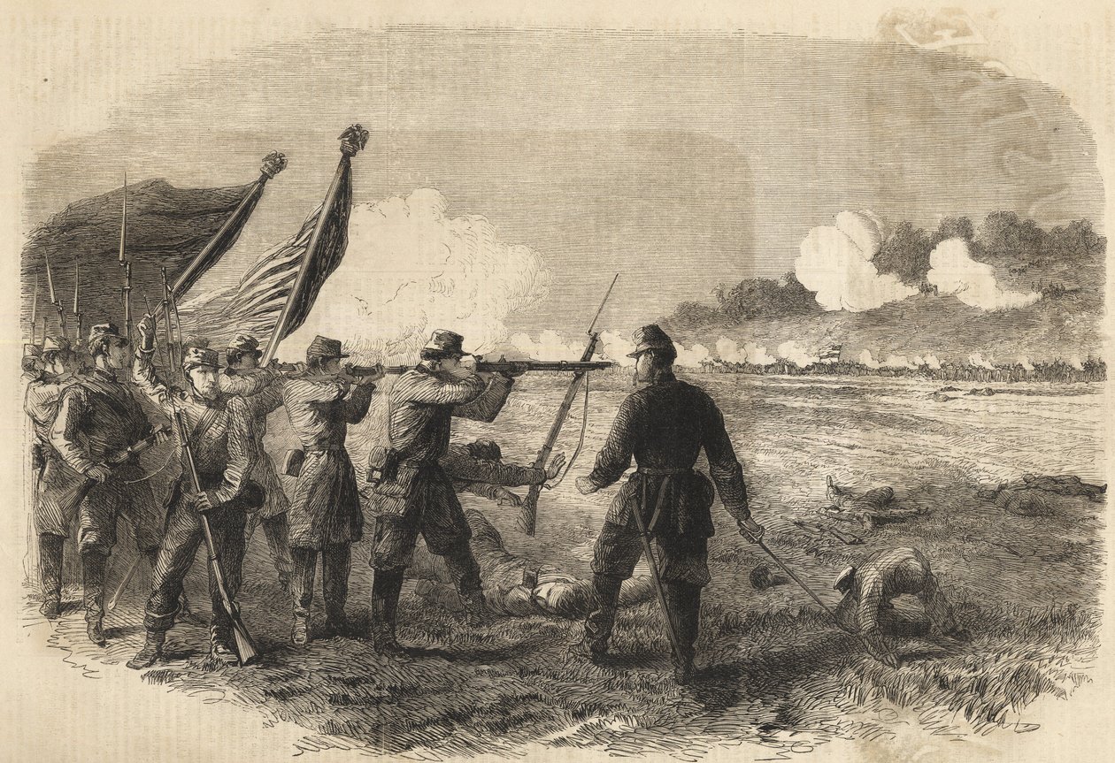 Amerykańska wojna domowa Bitwa o Cedar Creek, w dolinie Shenandoah, 18 października 1864 r. - Wojna secesyjna (1861 - 1865) lub wojna secesyjna: 19 października autorstwa Unknown artist