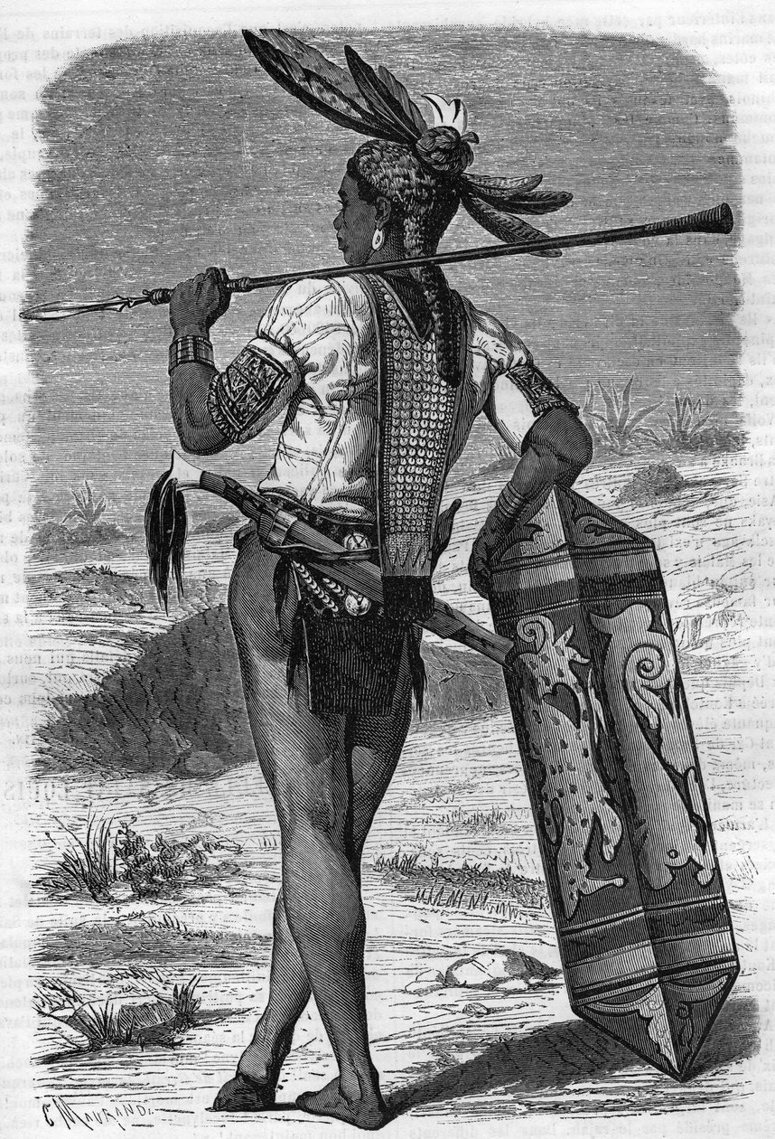 Indigene Dayak mieszkający w Saravaku w Malezji w XIX wieku w „Dzienniku Młodzieży” z 1888 roku. autorstwa Unknown artist