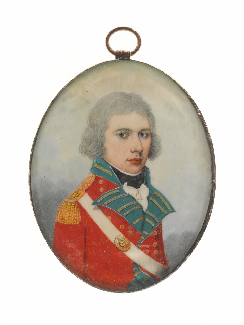 Oficer 36 pułku (Herefordshire), prawdopodobnie chorąży William Tunstall autorstwa Unknown artist