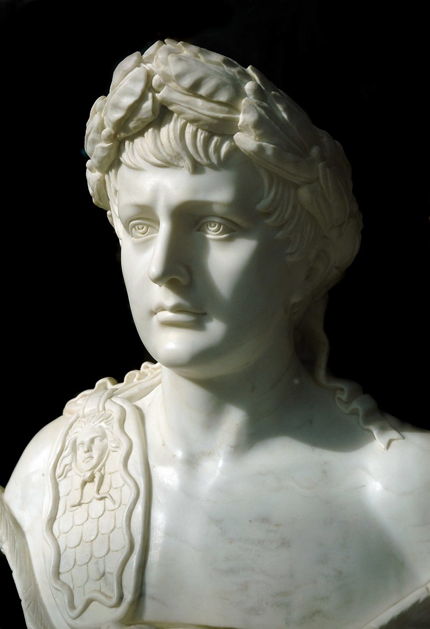 Anonimowe marmurowe popiersie z XIX wieku cesarza Francji Napoleona I. autorstwa Unknown artist