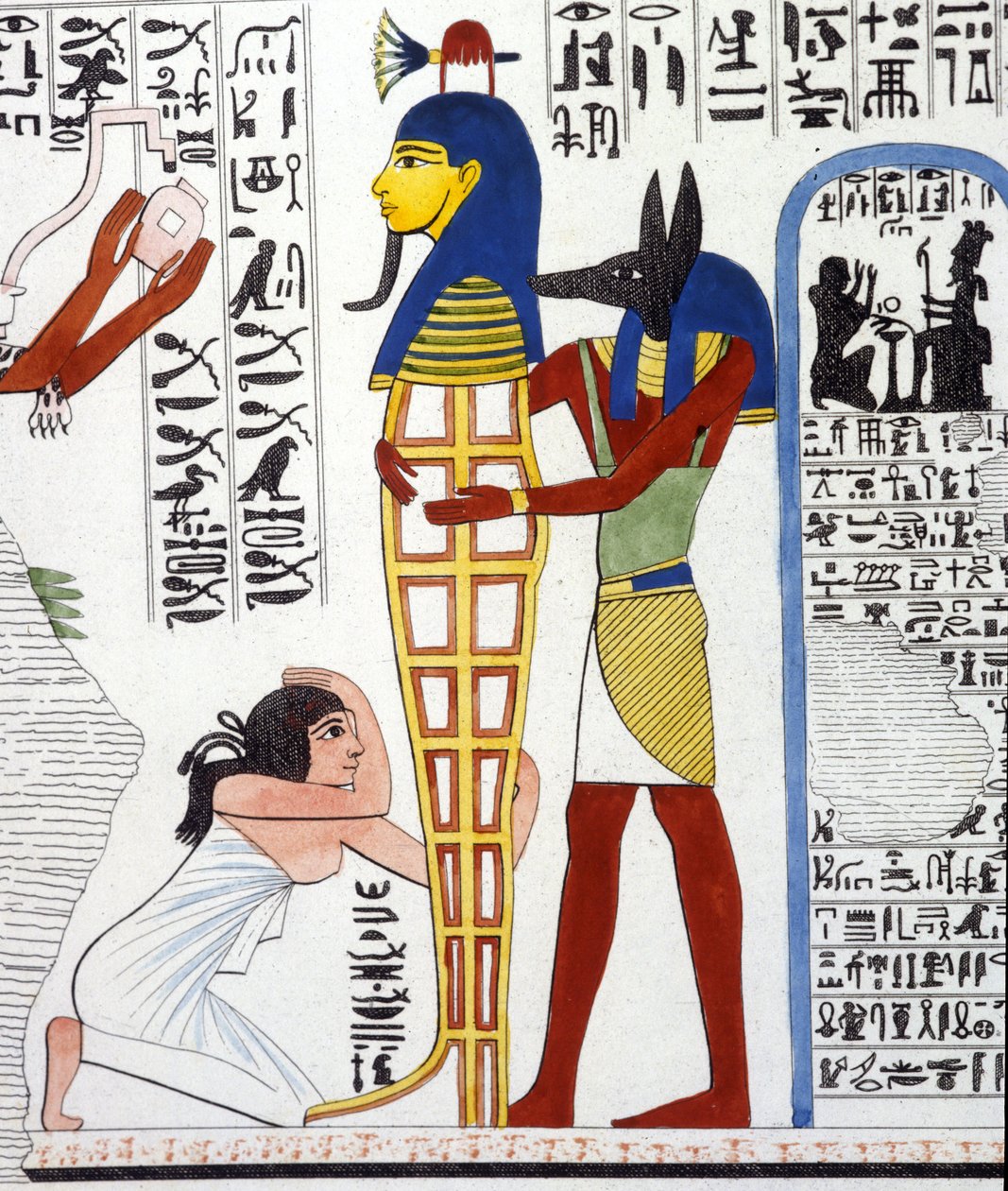 Anubis i mumia - w „Zabytkach Egiptu i Górnej Nubii” Ippolito Roselliniego (Rossellini). autorstwa Unknown artist
