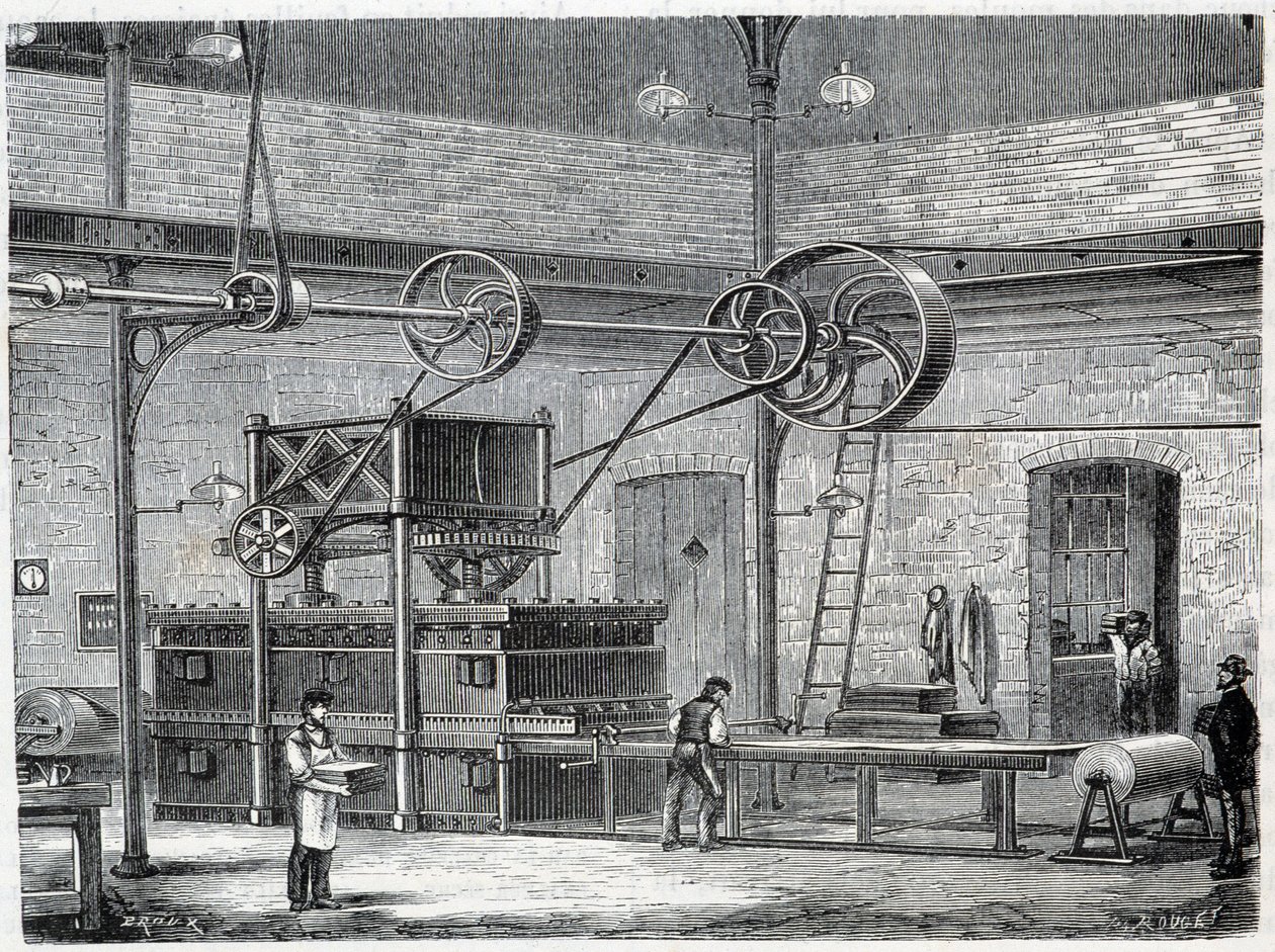 Aparatura do wulkanizacji gumy suchą parą - w „Cuda przemysłu” Louis Figuier autorstwa Unknown artist