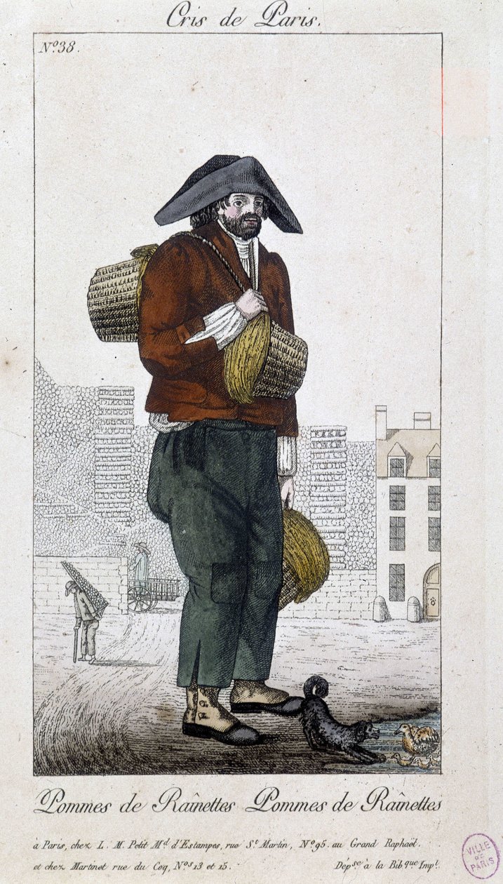 Sprzedawca jabłek - w „”Cris de Paris”, deb. 19 wiek autorstwa Unknown artist