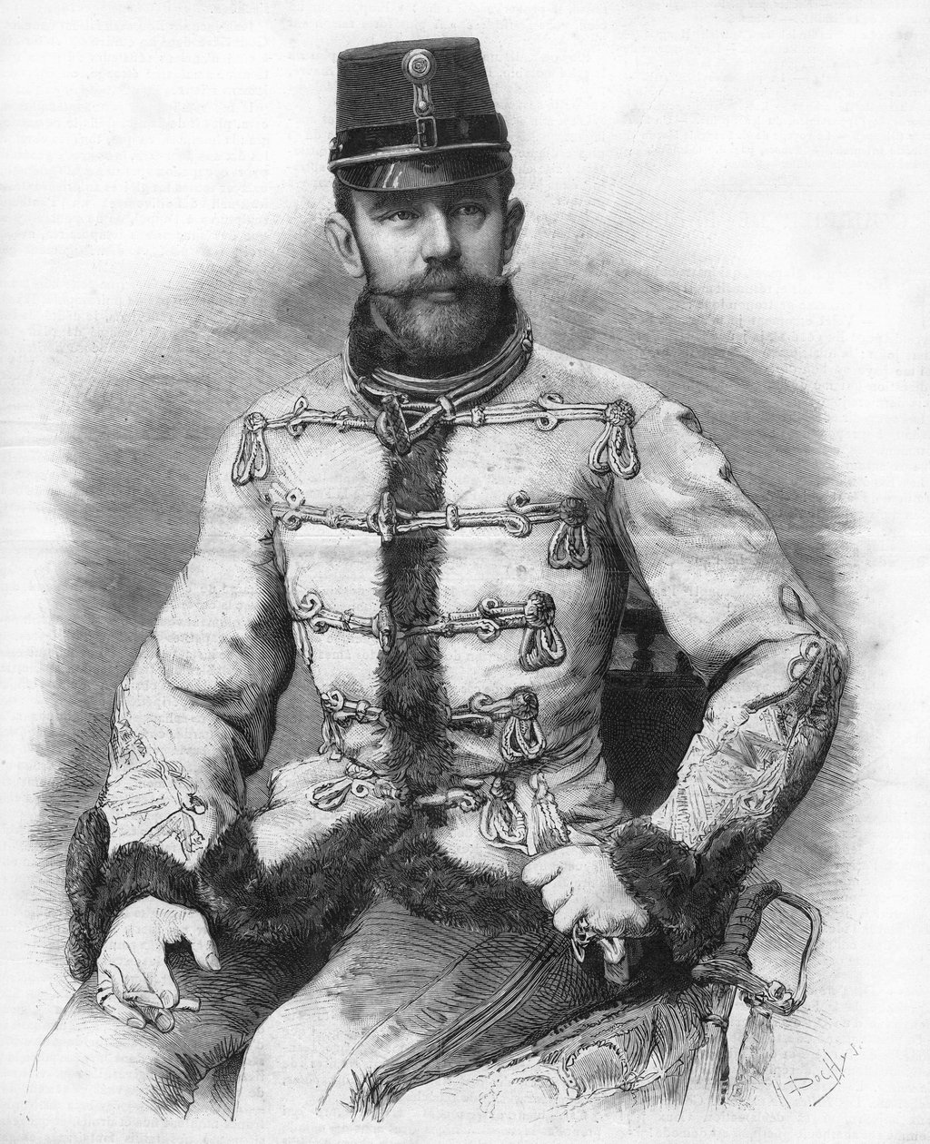 Arcyksiążę Rudolf Habsburg (1858-1889), książę koronny Austrii. Rycina z 1889 roku. autorstwa Unknown artist