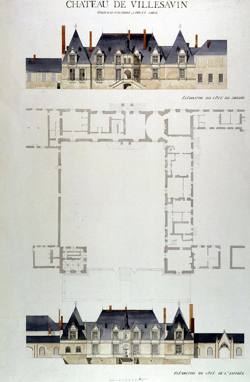 Architektura Château de Villesavin, Tour in Sologne, Loir et Cher (41) autorstwa Unknown artist