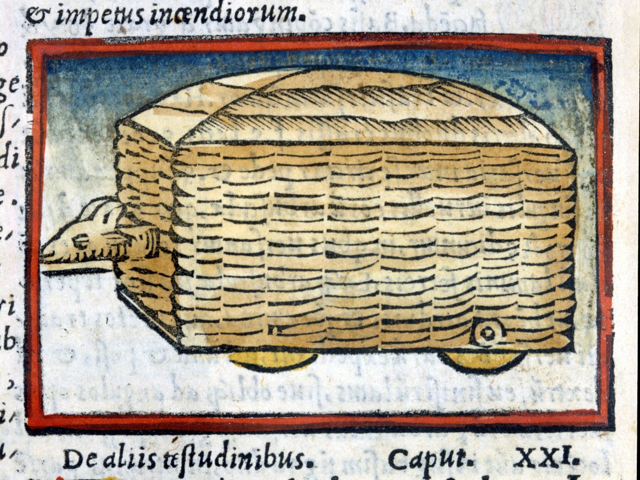 Baran - rodzaj czołgu - w „De architectura”” Vitruvy z 1630 r. autorstwa Unknown artist