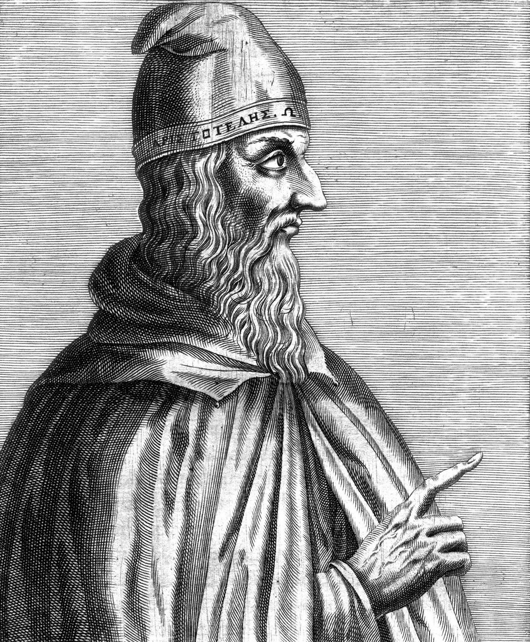 Arystoteles (384-322 pne) grecki filozof, grawerowanie francuskie autorstwa Unknown artist