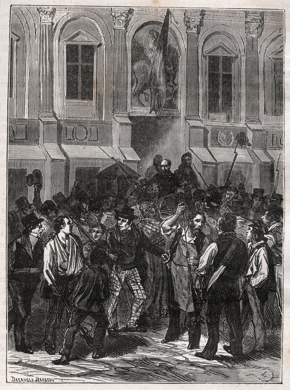 Armand Barbes, francuski rewolucjonista (1809-1870) przed aresztowaniem 12 maja 1839 r. – Grawer z 1882 r. w „Histoire de dix ans: 1830-1840” Louis-Blanc (1811-1882) autorstwa Unknown artist