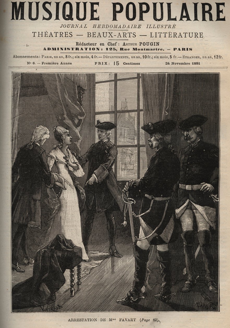 Aresztowanie Madame Favart Marie Justine Benoite Duronceray, dit Madame Favart (1727-1772), francuskiej komiczki i piosenkarki, ofiary zalotów Maurycego z Saksonii (1696-1750), została przez niego aresztowana i przetrzymywana w klasztorze pokutników pod na autorstwa Unknown artist