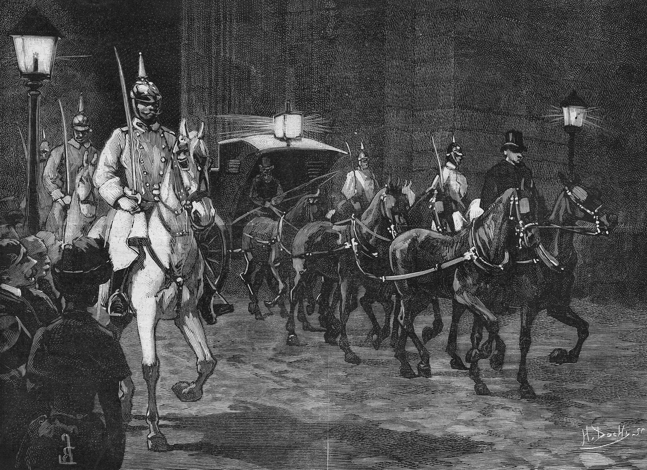 Przybycie szczątków arcyksięcia Rudolfa Habsburga (1858 - 1889), następcy tronu Austrii. autorstwa Unknown artist
