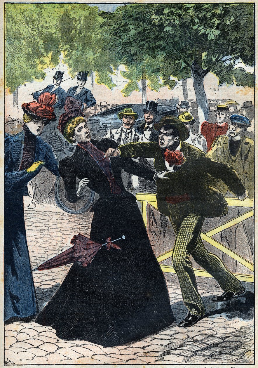 Zabójstwo cesarzowej Elżbiety Austrii (Sissi) przez włoskiego anarchistę Luccheni w Genewie w 1898 r. Ilustracja z 1898 r. Kolekcja prywatna – Zabójstwo cesarzowej Elżbiety Austrii (Sissi) przez włoskiego anarchistę Luigiego Lucheni, w Gen. autorstwa Unknown artist