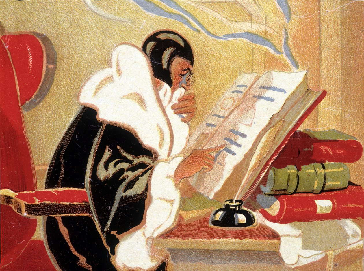 Astrolog: Nostradamus studiujący książkę. autorstwa Unknown artist
