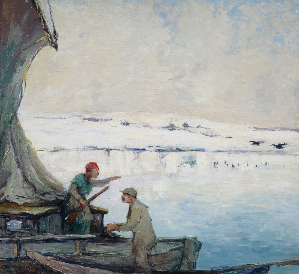 Łabędzie na fiordzie autorstwa Unknown Artist