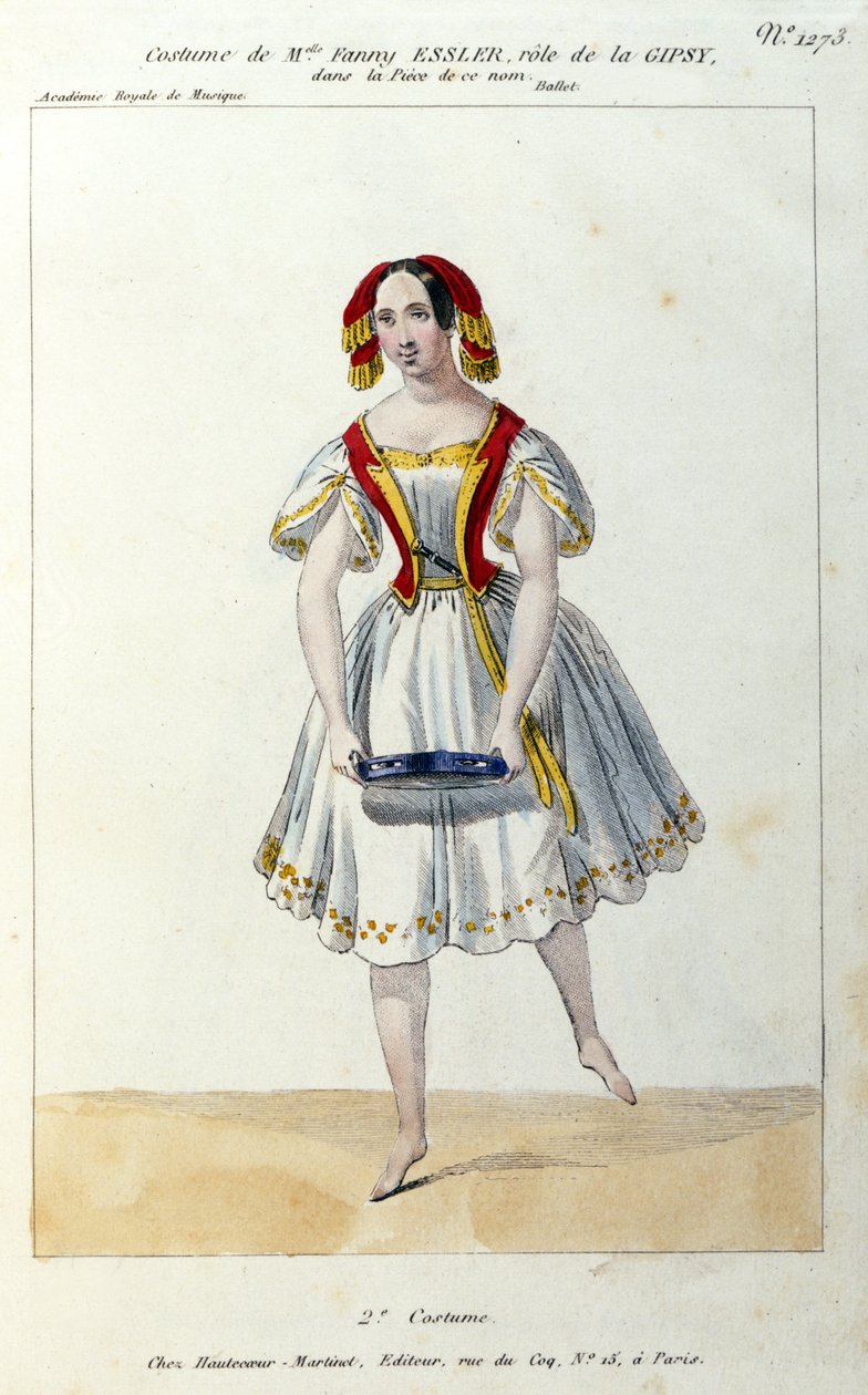 Austriacka tancerka Fanny Elssler (1810-1884) w balecie „La gipsy” 1839 XIX-wieczna grafika autorstwa Unknown artist