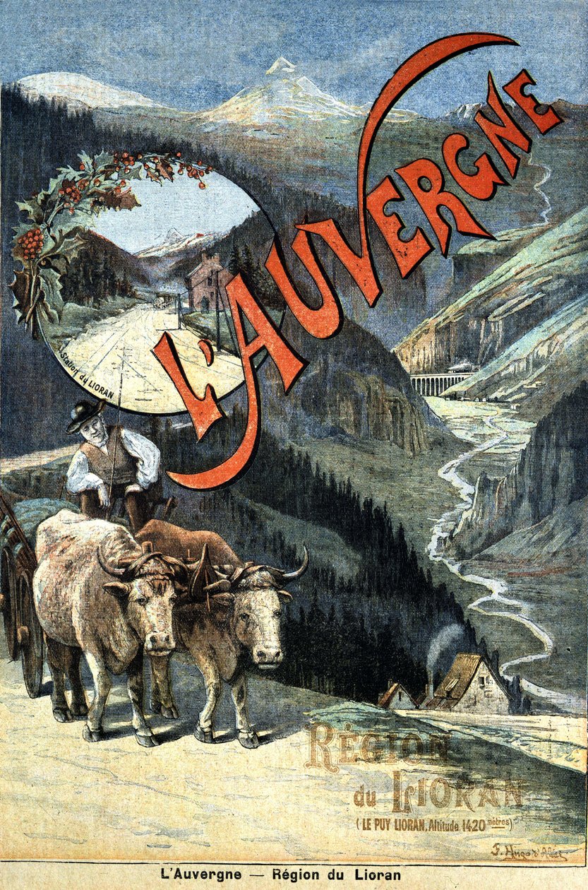 Góry Owernia, region Lioran, reklama turystyczna, koniec XIX wieku autorstwa Unknown artist