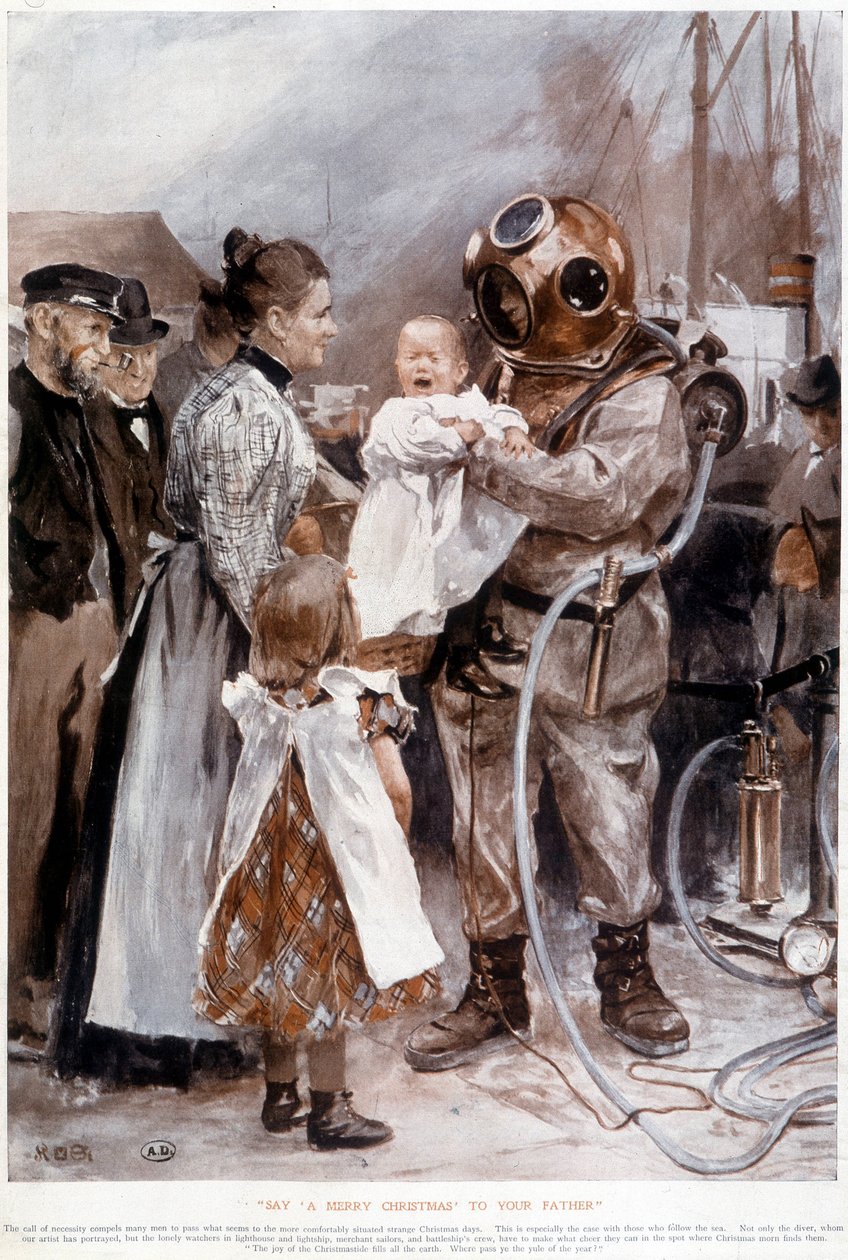 Dziecko płaczące w ramionach złodzieja ojca. autorstwa Unknown artist