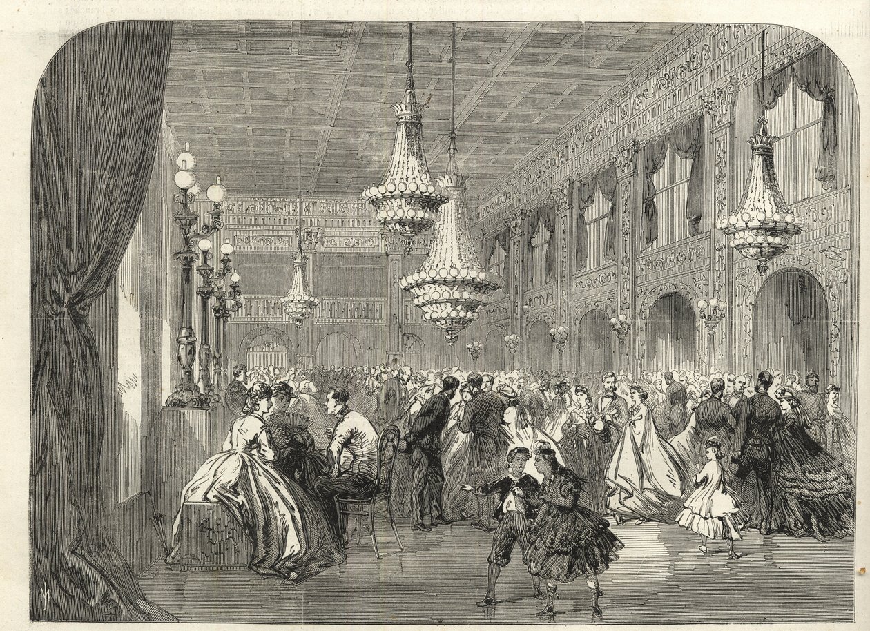 Baden Baden (Baden-Baden), Niemcy - Wewnątrz sali konwersacyjnej - 1867 autorstwa Unknown artist